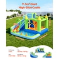 thumbnail image 2 of VEVOR Inflatable Bounce House, 11.3 x 12.3 x 7.0 ft Inflatable Bounce House Water Slide, Bouncer Castle with Castle Bounces, Basketball Hoop, Splash Pool & Water Ring Toss, for 3 to 4 Kids Ages 3 to 8, 2 of 9