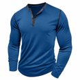 thumbnail image 2 of Miluxas Men's Henley Shirts Long Sleeve Casual Pullover T-Shirt Fashion Basic Button Shirtst Blue, 2 of 6