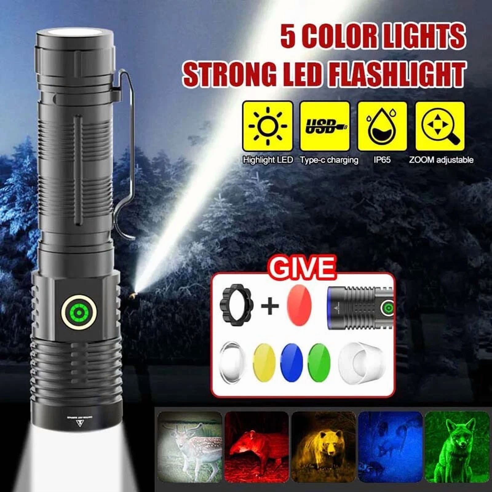 50000000 Lumens Super Bright LED Tactical Flashlight Rechargeable LED Work Light