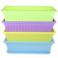 thumbnail image 1 of SEWCHICS 4 Sets Flower Window Box Plastic Planting Boxes Yellow Resin for Indoor Outdoor Occasions Natural Style, 1 of 6