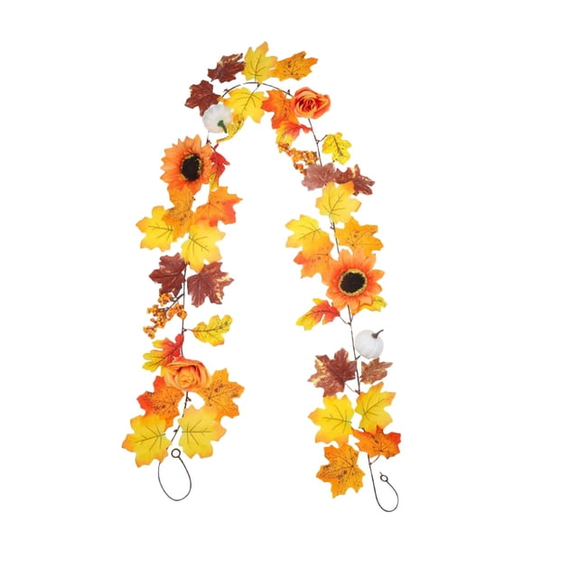Fall Outdoor Decorations Maple Leaf Simulation Rattan Stair Door Decoration, Garden Home Decor, Door and Window Wall Decoration Outdoor Holiday Decorations