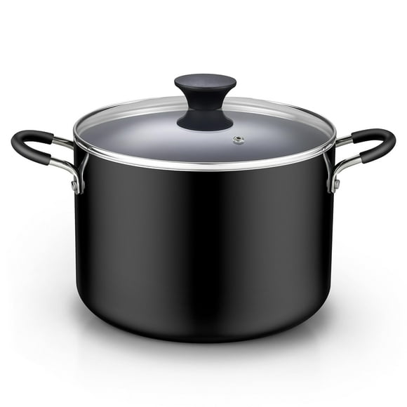 Olla alta Cook N Home de 7,5 L antiadherente con tapa de vidrio