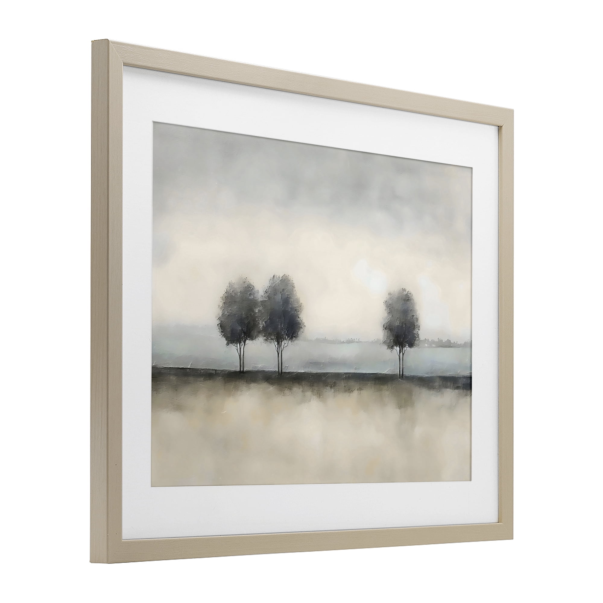Stupell Industries Muted Trees Horizon Birch Framed Print Under Glass, design by Riley B