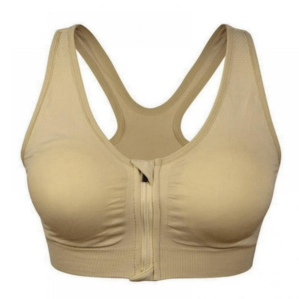 Sujetador deportivo sin costuras Lorddream con cremallera frontal para mujer (paquete de 1, tallas M a 4XL)