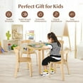 thumbnail image 4 of Gymax 5-Piece Kids Wooden Curved Back Activity Table & Chair Set w/Toy Bricks Natural, 4 of 9