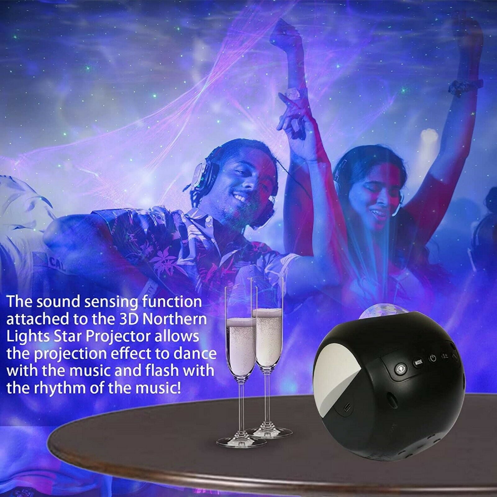 EpicGadget 3D Aurora Galaxy Star Projector - Northern Lights Nebula Cloud Projector with Remote Control Night Light for Bedroom/Game Room/Party/Bar/Home Decor, Perfect Gifts for Adults Kids (Black)