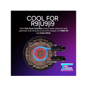 Cooler Master 240 Atmos Stealth High Performance Close-Loop AIO Liquid Cooler, R9|i7 Dual Chamber Pump, Customize Cover, Mobius 120, AMD Ryzen AM5|4, Intel LGA 1851|1700 Platform
