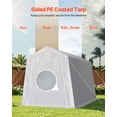 thumbnail image 3 of VEVOR Outdoor Storage Shed, 7 x 12 ft Portable Storage Tent with Roll-up Door & Vents, Waterproof Canopy Shed Shelter, Heavy Duty Frame, Patio Garage Carport for Motorcycle, Lawn Mower, Bike, Grey, 3 of 9