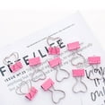 thumbnail image 4 of Miangastore 15Pcs Mini Small Paper Clip Pink Love Long Tail Heart Hollow Out Clip Folder Notes Letter Ticket Clip, 4 of 8