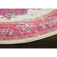thumbnail image 4 of 5â€™ Round Ivory and Fuchsia Distressed Area Rug, 4 of 8