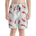 thumbnail image 2 of Rocae Koi Fish Corals,Spring Summer for Teen Beach Trunks Boys Swim Trunks with Compression Liner Quick Dry Board Shorts, 2 of 9