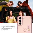 thumbnail image 6 of Samsung Galaxy S21 Case, Galaxy S21 Phone Case Love Heart Cute Case with Wristband Kickstand Holder Soft TPU Plating Bumper Protective Slim Shockproof Phone Case Cover for Girls Women, Pink, 6 of 15