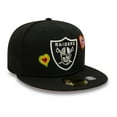 thumbnail image 3 of Men's New Era Black Las Vegas Raiders Chain Stitch Heart 59FIFTY Fitted Hat, 3 of 6