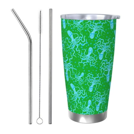 

Uemuo Octopus1 Print Travel Coffee Mug 20oz Double-walled Car Cup Stainless Steel Insulated Tumbler Leak-proof Travel Cup Reusable Straw Car Cup-Straw Three-piece Set