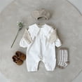 thumbnail image 2 of Aayomet Winter Rompers Baby Boy Baby Bodysuits Soft Cotton Spandex Long Sleeve and Short Sleeve,Beige 12-18 Months, 2 of 4