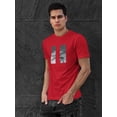 thumbnail image 2 of Paused Time Clock Pattern Design Men Red T-Shirt, Male Medium, 2 of 4