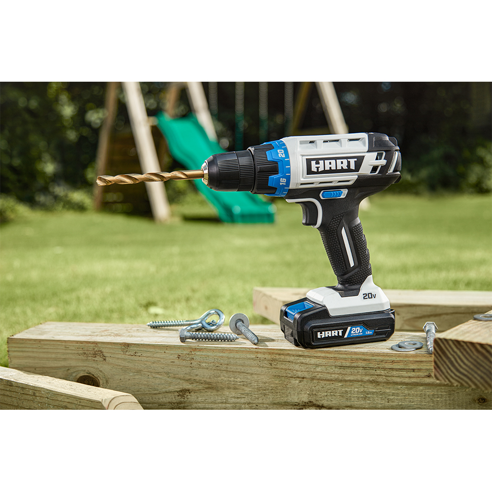 HART 20-Volt 3/8-inch Battery-Powered Drill/Driver Kit, (1) 1.5Ah Lithium-Ion Battery - image 4 of 8