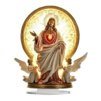 SLYNSHome Christmas Nativity Scene Decorations,Acrylic Jesu Figurines Tabletop Ornaments Holy Religious Gifts Christian Holiday Decor