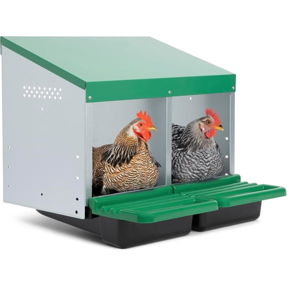 Homestead Essentials 2-Compartment Classic Rollout Chicken Nesting Box