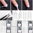 thumbnail image 2 of 10 Sheets French Nail Stickers for Nail Art, French Tip Nail Stencils 3D Nail Forms Fringe Tips Guide Sticker Wavy Line Nail Art Decals for Nail Decorations Designer, White Strips Template Nail Tools, 2 of 4