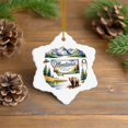 thumbnail image 2 of State Ornament – Ceramic Christmas Decoration with Name – Vintage Holiday Keepsake Featuring Icons of Montana State Themes & Landmarks – Ceramic Snowflake Ornament&nbsp;192OR26, 2 of 5