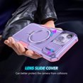 thumbnail image 5 of Phone Case for iPhone 14 Plus with Sliding Camera Cover, Hand Grip Anti Slip Design Kickstand Ring Holder Hybrid Magnetic Wireless Charging Phone Cover for Apple iPhone 14 Plus - Purple, 5 of 10
