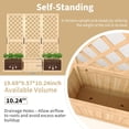 thumbnail image 3 of Cedar Privacy Screen with Planter Box 62"x10"x65" Garden Fence Panel, 3 Hinged Freestanding with Drain Holes, Natural Wood Room Divider for Patio, Deck, Backyard & Balcony, Raised Garden Bed Kit, 3 of 7