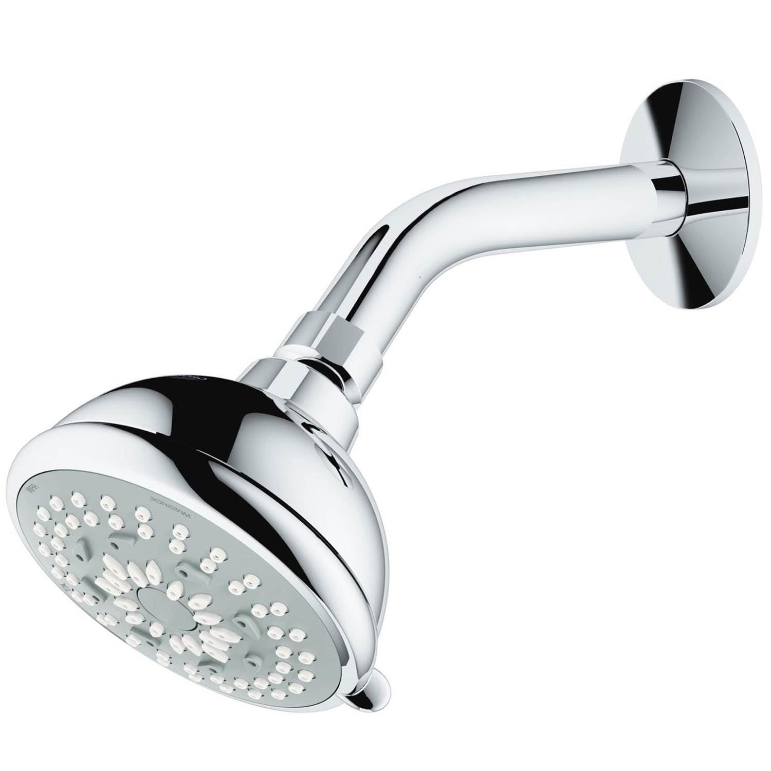 Grohe Bau 27614000 3 Function StarLight Bathroom Shower Head with Arm