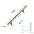 thumbnail image 3 of Ravinte 25 Pack 6" Cabinet Pulls Brushed Nickel Stainless Steel Kitchen Drawer Pulls Cabinet Handles 3-3/4" Hole Center, 3 of 5