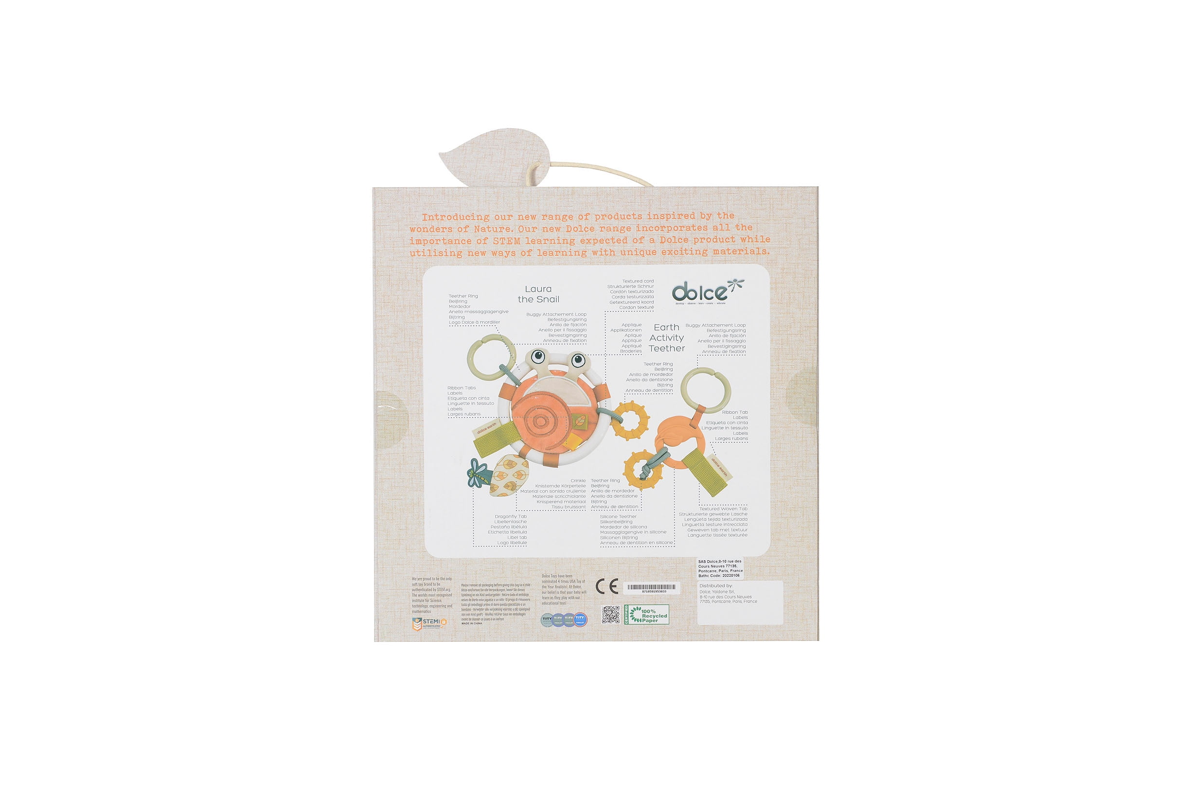 Dolce Laura the Snail & Earth activity teether
