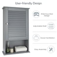 thumbnail image 6 of Giantex Bathroom Wall Cabinet, Large Capacity Storage Cupboard Cabinet w/Single Louver Door & Height Adjustable Shelf, Wood Wall Mounted Medicine Cabinet, Gray, 6 of 6