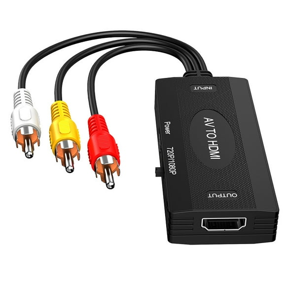 Convertidor de AV a HDMI con cable de cámara de vigilancia, decodificador a TV, proyector de pantalla