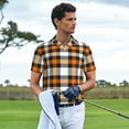 thumbnail image 4 of Daiia Orange Plaid Pattern Men’s Polo Shirts,Solid Deck Shirt,Classic Fit, Breathable Cotton Polo for Casual and Sport Wear-X-Large, 4 of 7