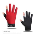 thumbnail image 1 of Pesca 5 guantes de ciclismo transpirables antideslizantes para pesca con 2 dedos cortados (rojo), 1 of 6