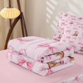 thumbnail image 5 of Homewish Cartoon Pink Bow Zipper Twin Comforter Sets with Fitted Sheet and 2 Pillowcases For Bowtie Girl,Bowknot Zipper Bedding Set For Cowgirl,Reversible,4-Piece, 5 of 7