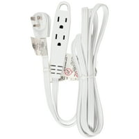 GoGreen Power 16/3 8' 3-Outlet Extension Cord - White