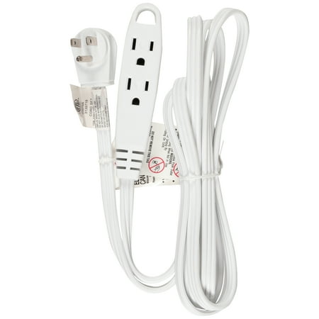 - GoGreen Power 16/3 8' 3-Outlet Extension Cord - White