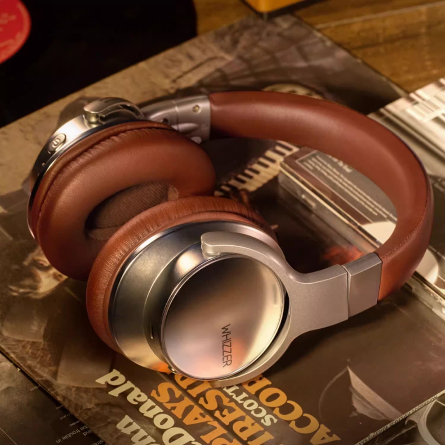 American Retro Style Headphones, Weize W1S Wireless Bluetooth ANC Over-Ear Headset for Fashion Mallard Look