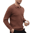thumbnail image 3 of Men's Solid Color Crewneck Sweater, Soft Cotton Blend Long Sleeve Knit Pullover, Lightweight Casual Winter Thermal Top for Business, Office, Daily Wear, 3 of 7