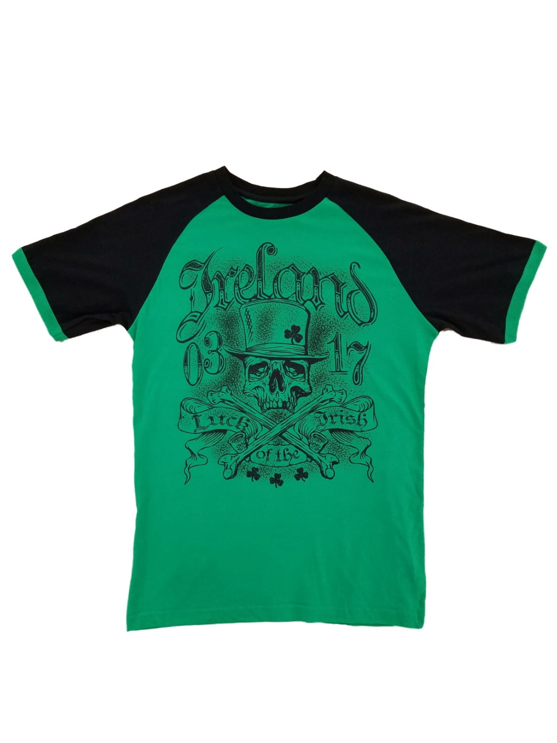 Mens Green Luck Of The Irish Skull \u0026 