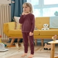 thumbnail image 5 of joogoo Dark Red 2 Piece Long Sleeve Tee and Pants Cotton Pajama Set 4T, 5 of 7