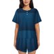 thumbnail image 1 of Fotbe Dark Blue Conjunto de Pijama Estampado para Mujer, 2 Piezas, Ropa de Dormir con Camiseta de Manga Corta y Shorts Suaves-XX-Large, 1 of 6