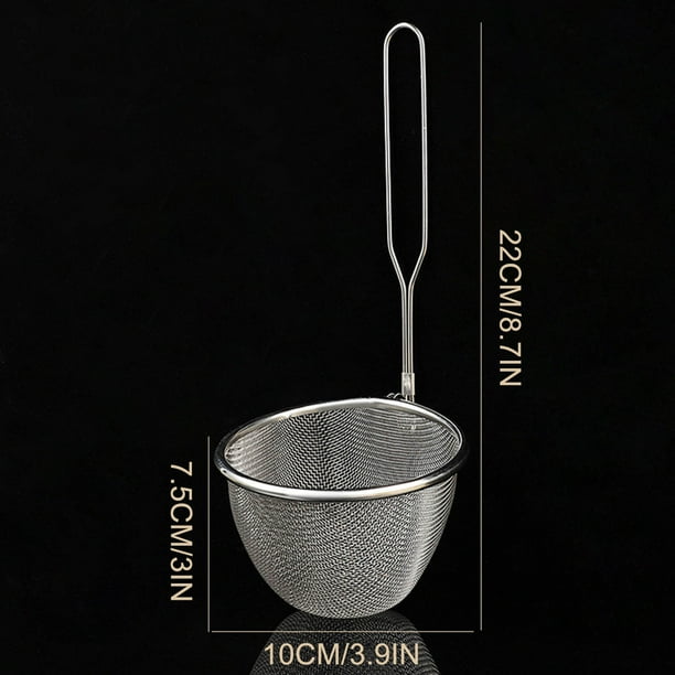Pisexur Batería de cocina Colador de acero inoxidable, cuchara para ramen, fideos picantes hervidos, red para papas fritas, canasta para papas fritas para la cocina del hogar