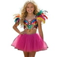thumbnail image 4 of Huowey Girls Ballet Dance Skirt Soft Elastic Waist Tutu Skirts Solid Color Ruffled Stage Performance Shows Dancewear,Pink,9-11 Years, 4 of 5