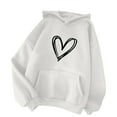 thumbnail image 5 of Lohuatrd Women Men Autumn Solid Color Sweatshirt Hooded Drawstring Long Sleeve Pockets Pullover Tops Thin Fleece Lining Loose Fit Sport Tops, 5 of 8