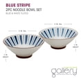 thumbnail image 5 of Tabletops Gallery 8" Blue Stripe Stoneware Ramen Noodle Bowls, Set of 2, 5 of 6