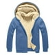 thumbnail image 3 of MHFRRA Chaqueta de Invierno para Hombre, Informal, Lisa, con Capucha, Manga Larga, Cremallera, Bolsillo, Abrigo Cálido de Invierno Azul, 3 of 4