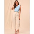 thumbnail image 3 of Allegra K Blusas vintage sin mangas con volantes para mujer Tops de trabajo con ribete de volantes Azul XS, 3 of 6