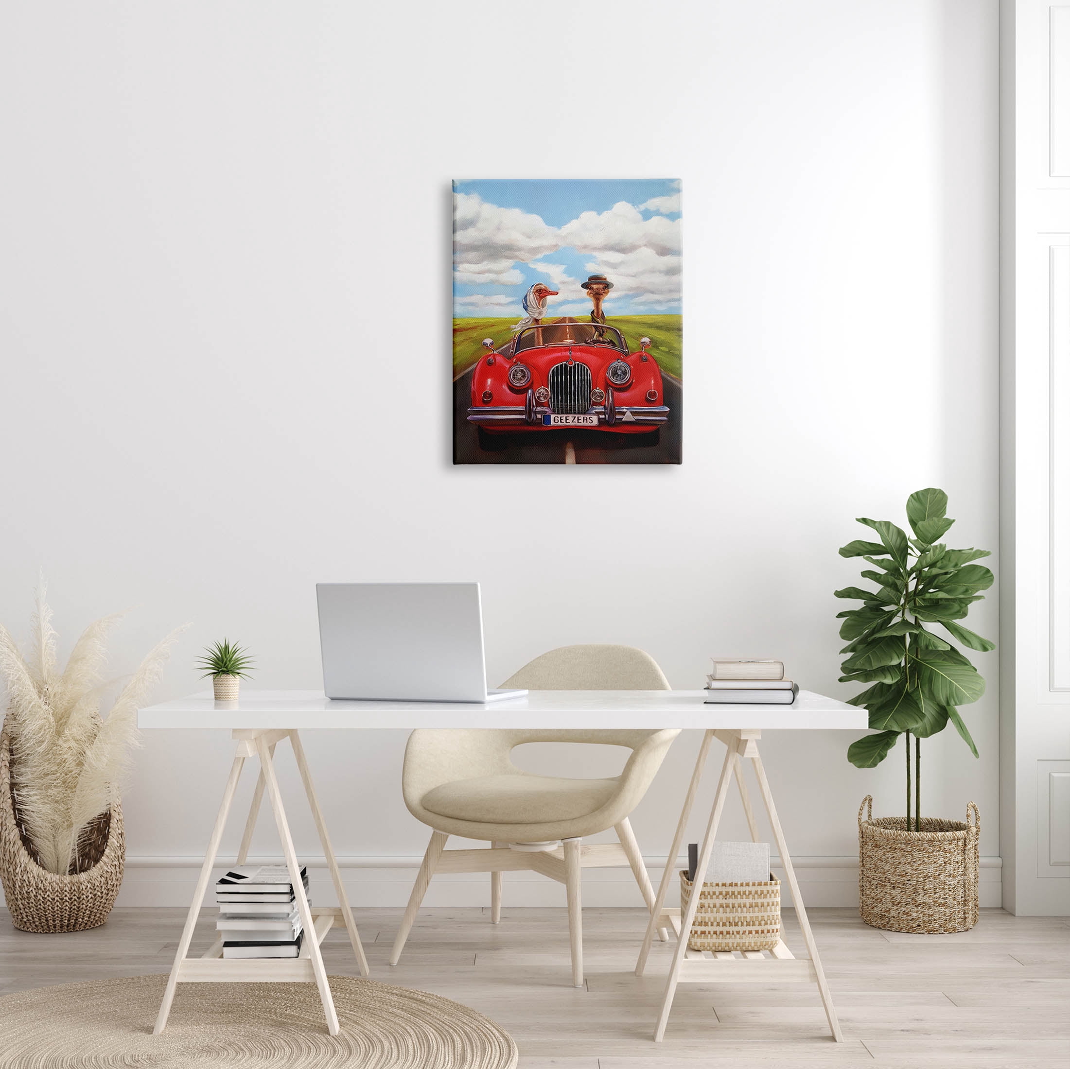 Stupell Industries Ostrich Couple Geezers Convertible Painting Gallery Wrapped Canvas Print Wall Art, Design by Lucia Heffernan