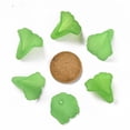 thumbnail image 5 of 100 pc Transparent Acrylic Bead Caps Trumpet Flower Beads Frosted Flower Dark Sea Green 18x18x17mm Hole: 1.5mm, 5 of 8